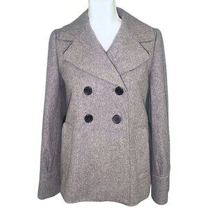 Banana Republic Women’s S Grey Wool Peacoat | Double-Breasted Winter Coat